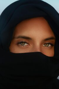 A Woman Wearing a Black Hijab