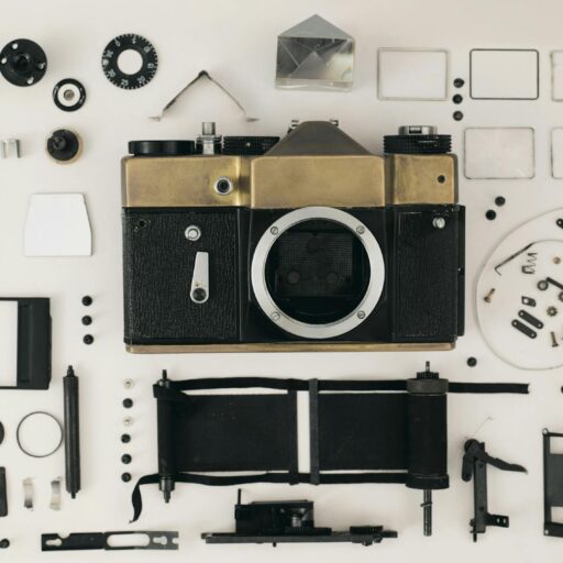 Dslr Camera Flat Lay