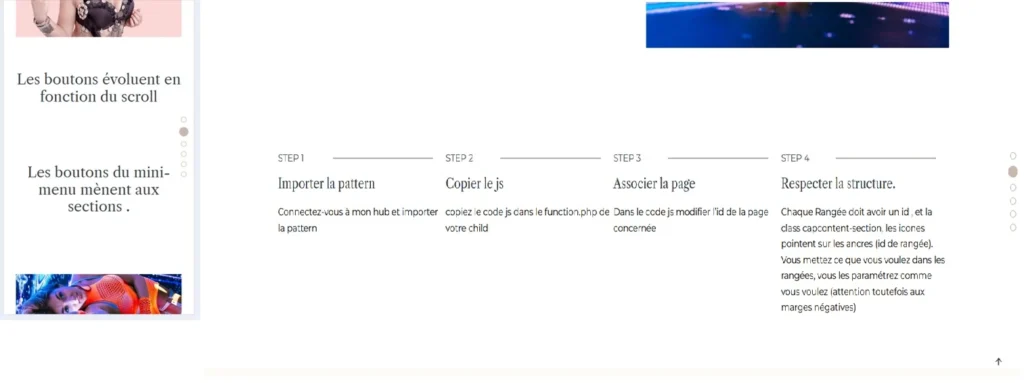 mini-menu scroll vertical
