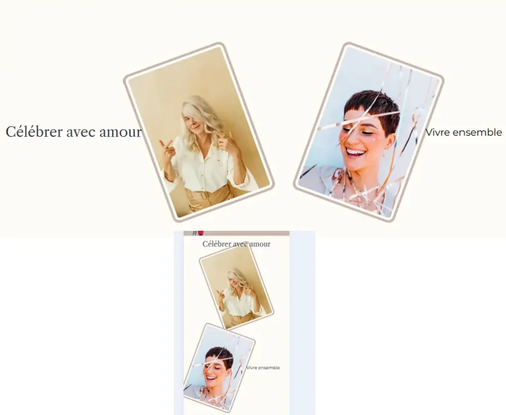 Images avec cadre offset et rotation